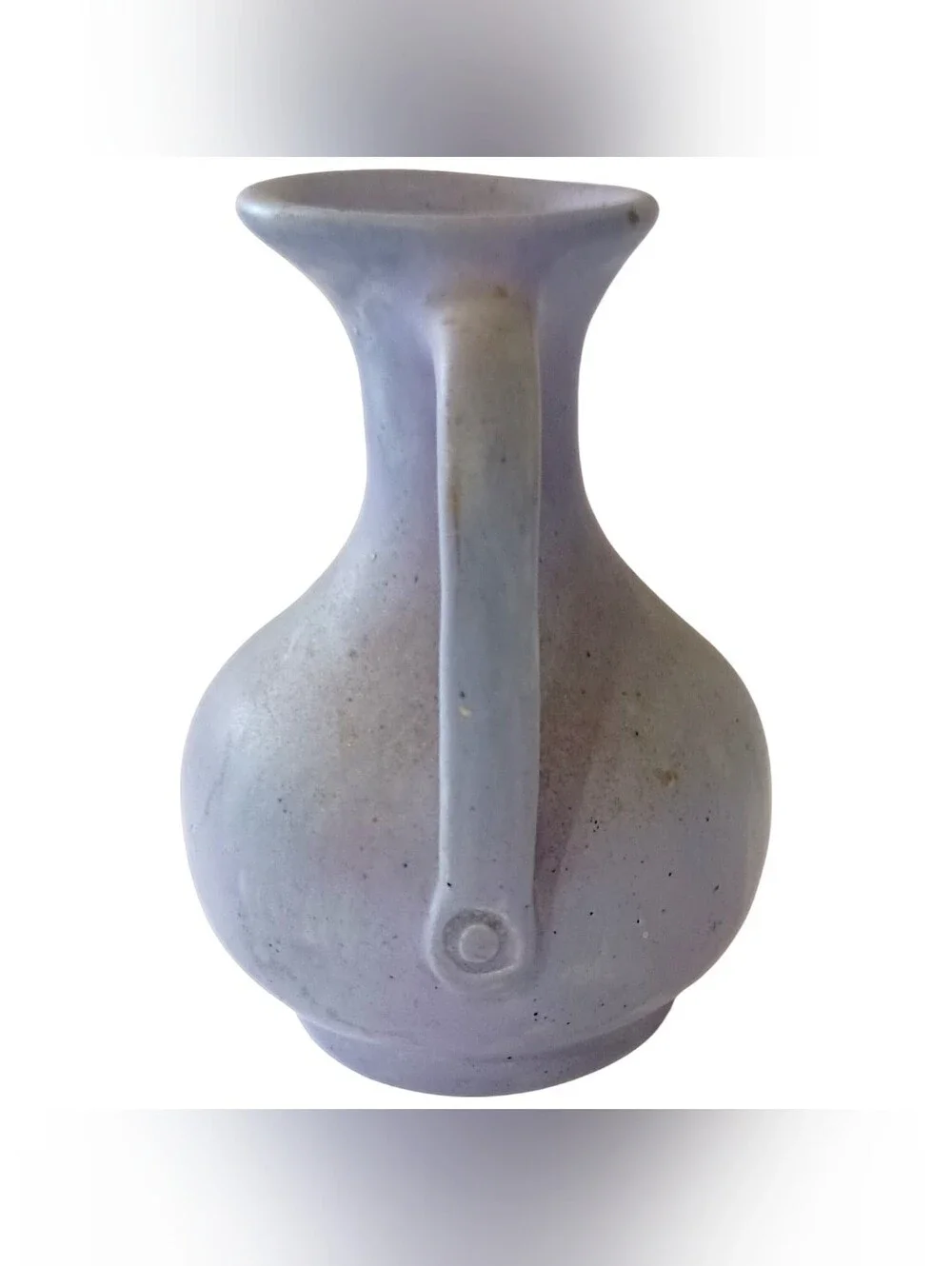 Vtg Studio Pottery Double Handle Vase Signed Aurora Steig Wabi Sabi Arts Crafts